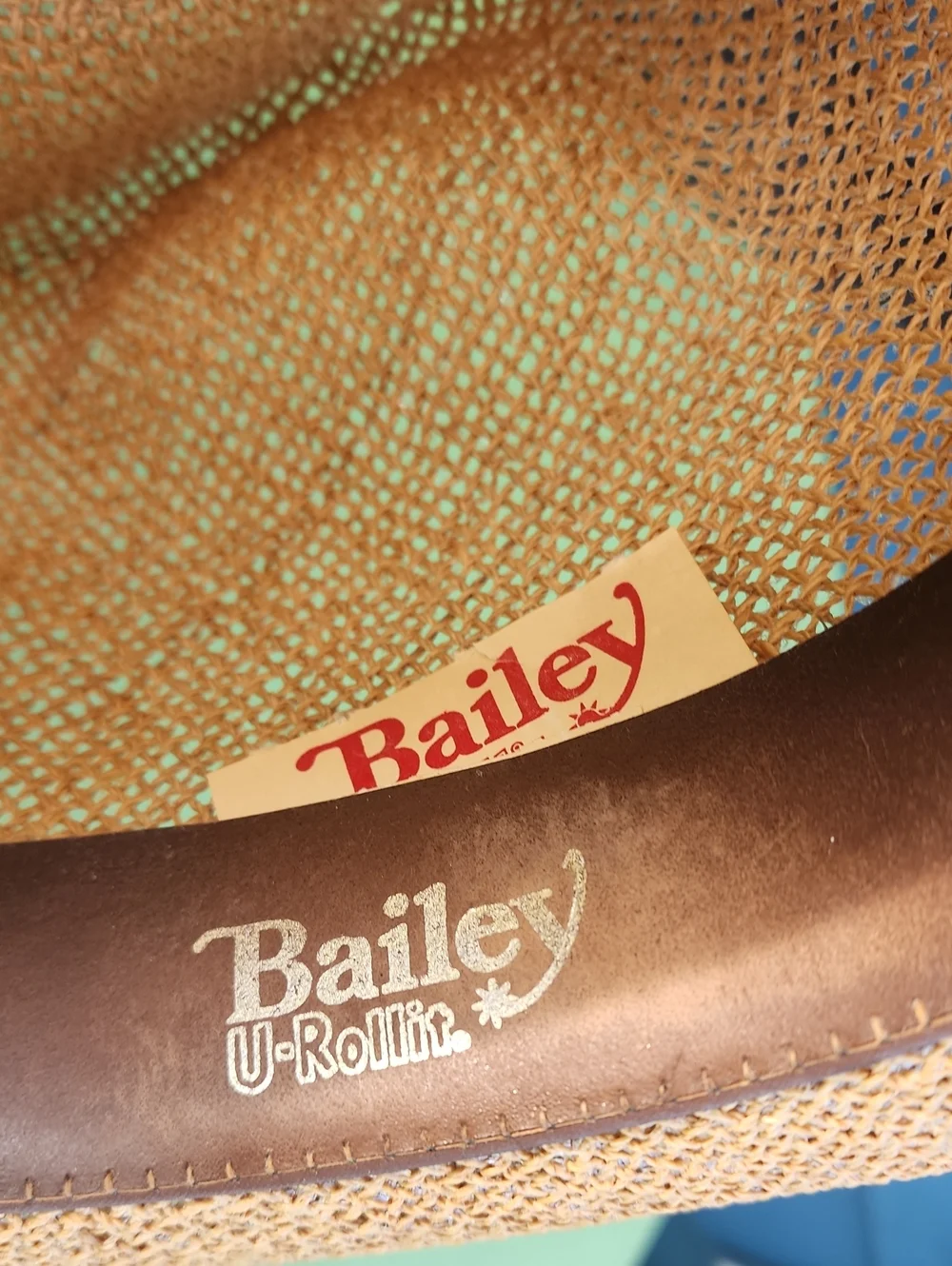 Vintage Bailey New West U-Rollit Straw Cowboy Hat Western Size 7 1/4